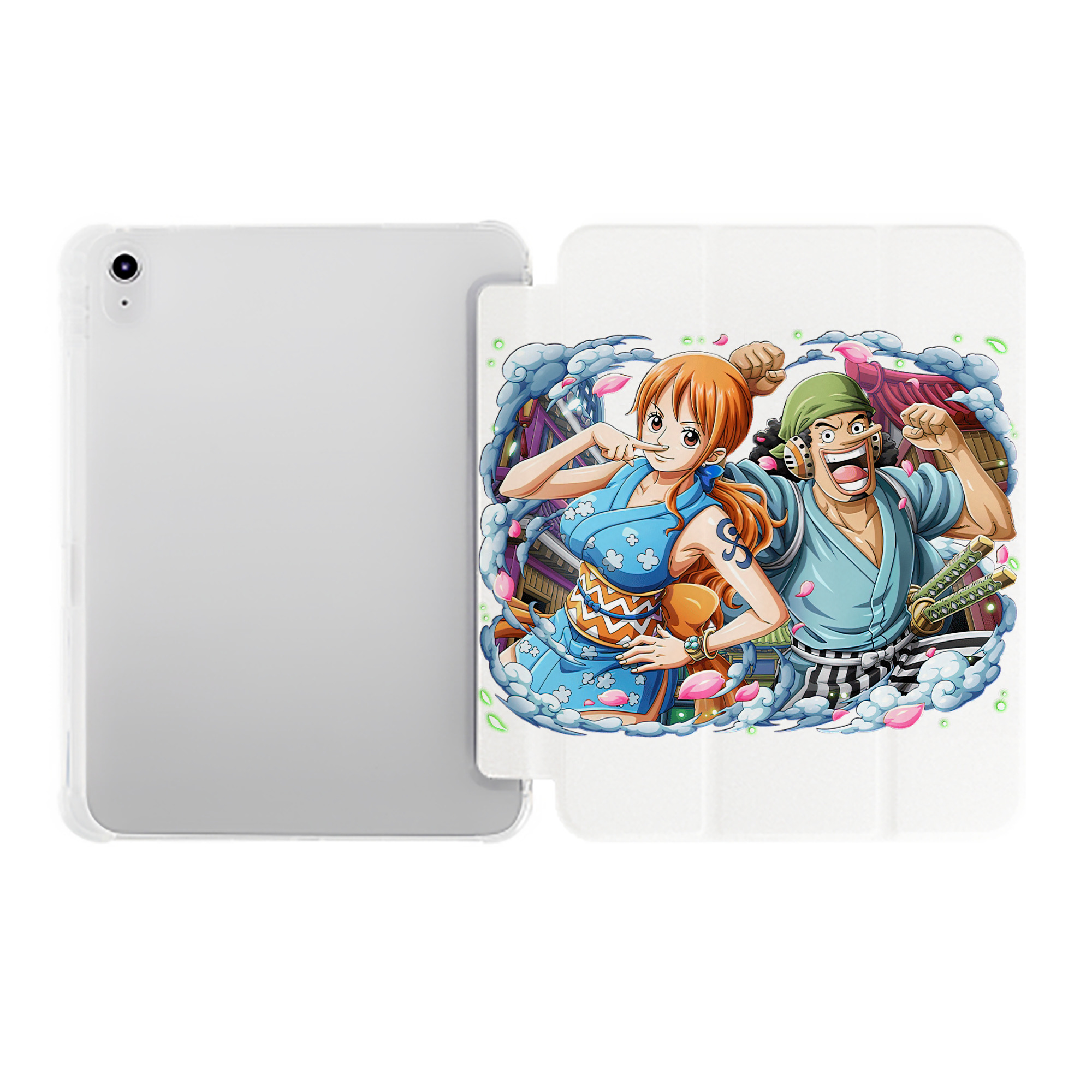 （画像用） ワンピース ナミ ONE PIECE Nami IPad ケース ペン収納付き 三つ折りスタンド PUレザー×シリコン 対応機種9.5/10.5/10.9インチ